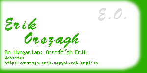 erik orszagh business card